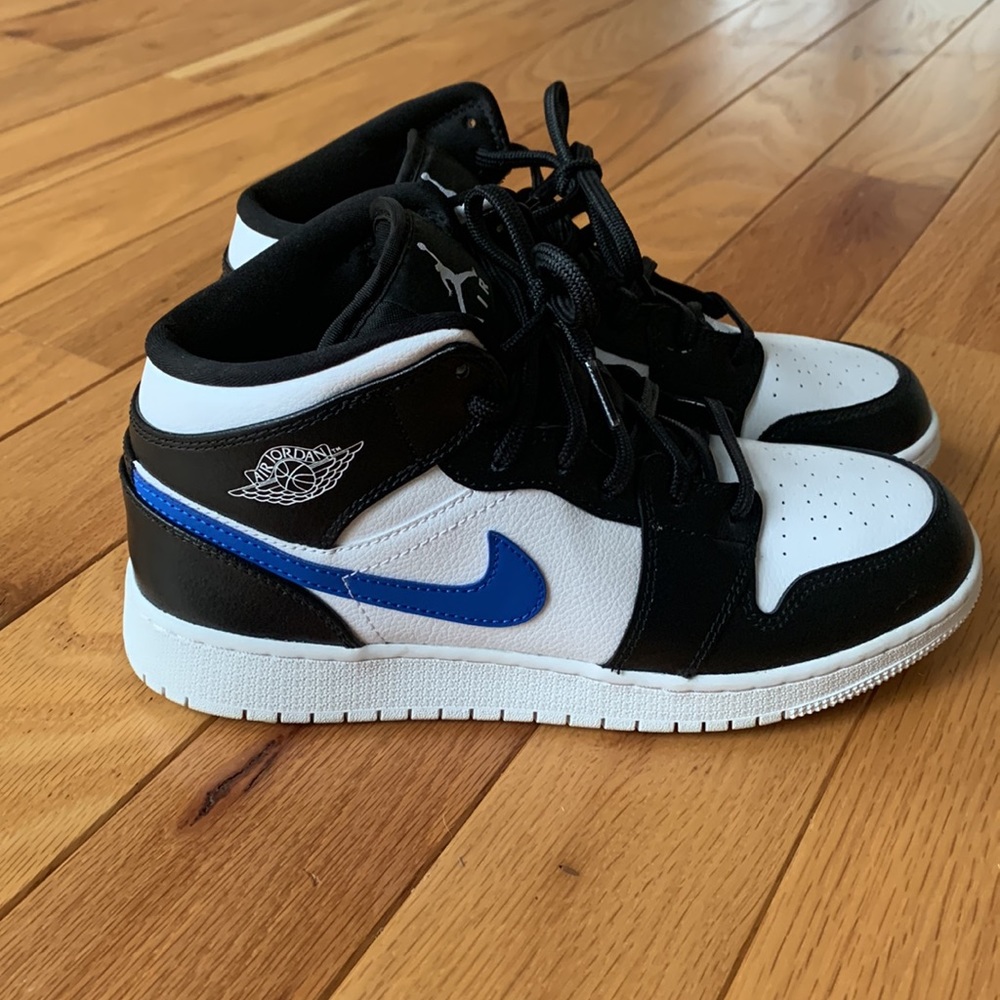 Jordan 1 Mid- Multi color swoosh
